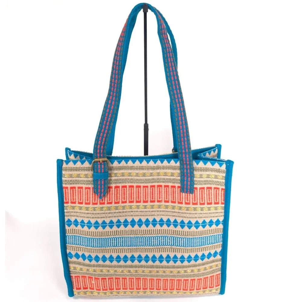 America & Beyond NEW Shoulderbag Tote Sequin Birds Embroidered DYED HAND TREATED